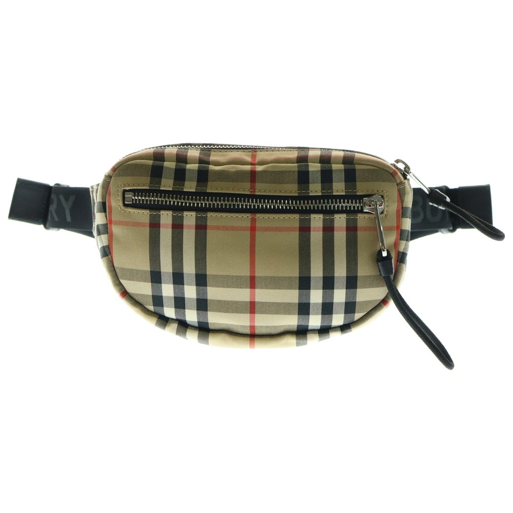 BURBERRY(バーバリー) ノバチェック ボディバッグ ウエストバッグ ショルダーバッグ ベージュ×ブラック 8014420 シルバー金具