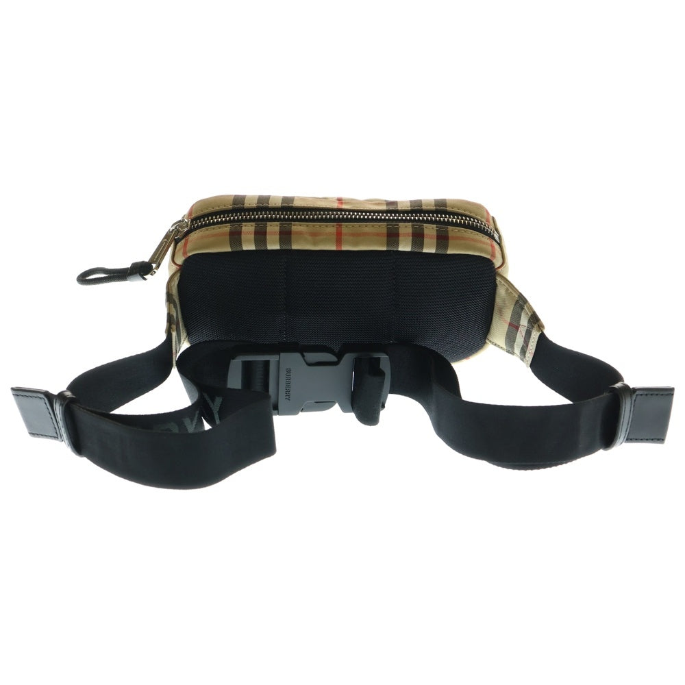 BURBERRY(バーバリー) ノバチェック ボディバッグ ウエストバッグ ショルダーバッグ ベージュ×ブラック 8014420 シルバー金具