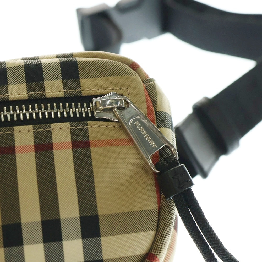 BURBERRY(バーバリー) ノバチェック ボディバッグ ウエストバッグ ショルダーバッグ ベージュ×ブラック 8014420 シルバー金具