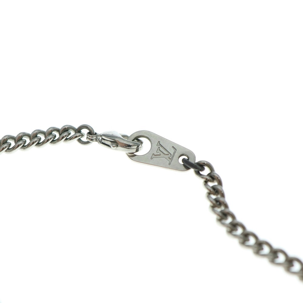 LOUIS VUITTON(ルイヴィトン) モノグラム・エクリプス コリエ・プラーク ネックレス チェーン ペンダント シルバー×ブラック M63640