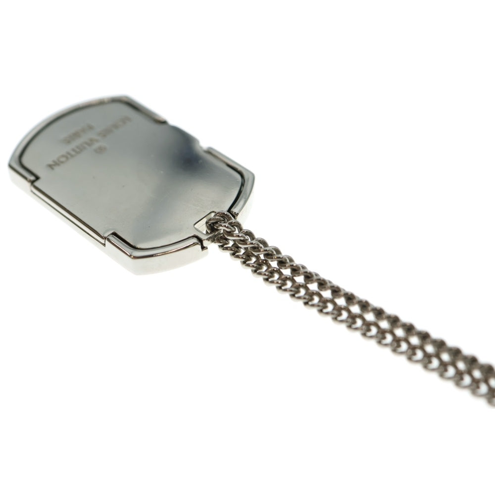 LOUIS VUITTON(ルイヴィトン) モノグラム・エクリプス コリエ・プラーク ネックレス チェーン ペンダント シルバー×ブラック M63640