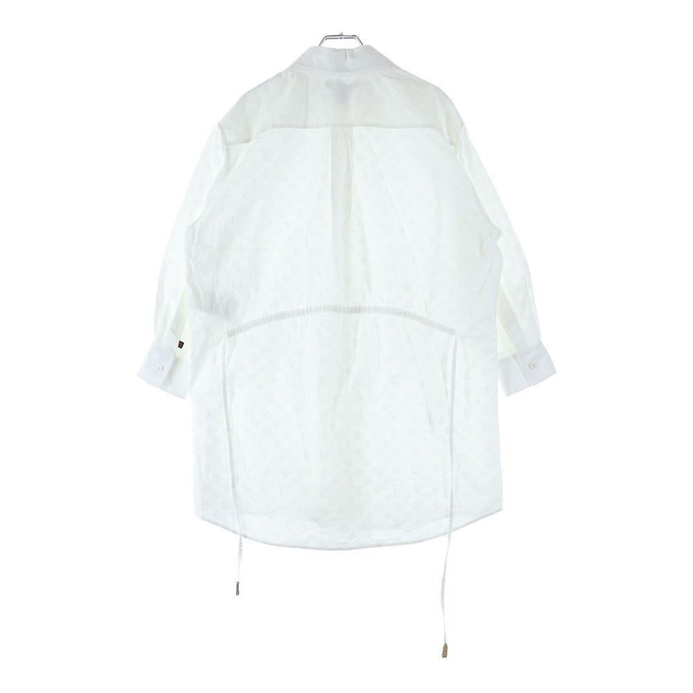 LOUIS VUITTON(ルイヴィトン) 25AW モノグラム 総柄 カットオフ ドローストリング ロングスリーブ 長袖シャツ ホワイト RW252WW AQV FTTP25