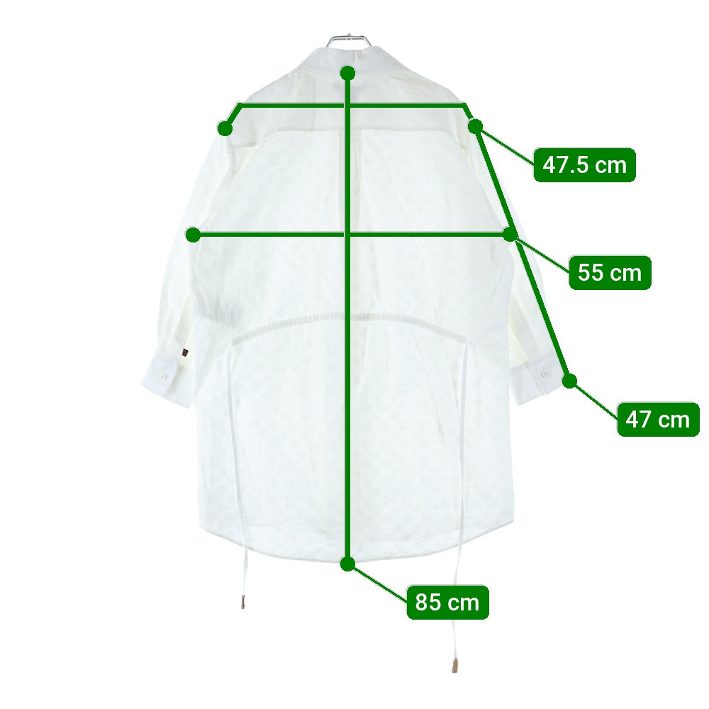 LOUIS VUITTON(ルイヴィトン) 25AW モノグラム 総柄 カットオフ ドローストリング ロングスリーブ 長袖シャツ ホワイト RW252WW AQV FTTP25