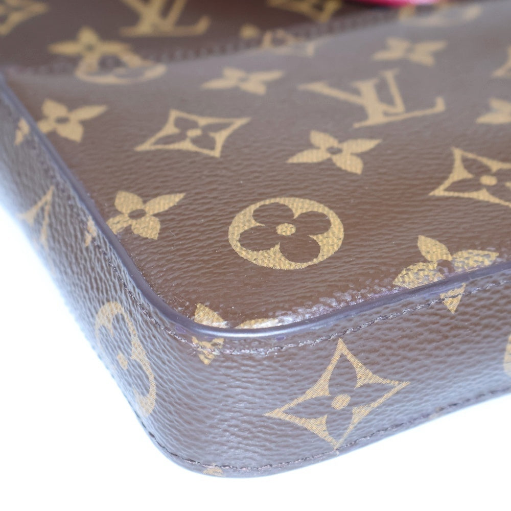 LOUIS VUITTON(ルイヴィトン) モノグラム ポシェットフェリシー ポーチ付レザーチェーンロングウォレット 長財布 ショルダーバッグ ブラウン M61276