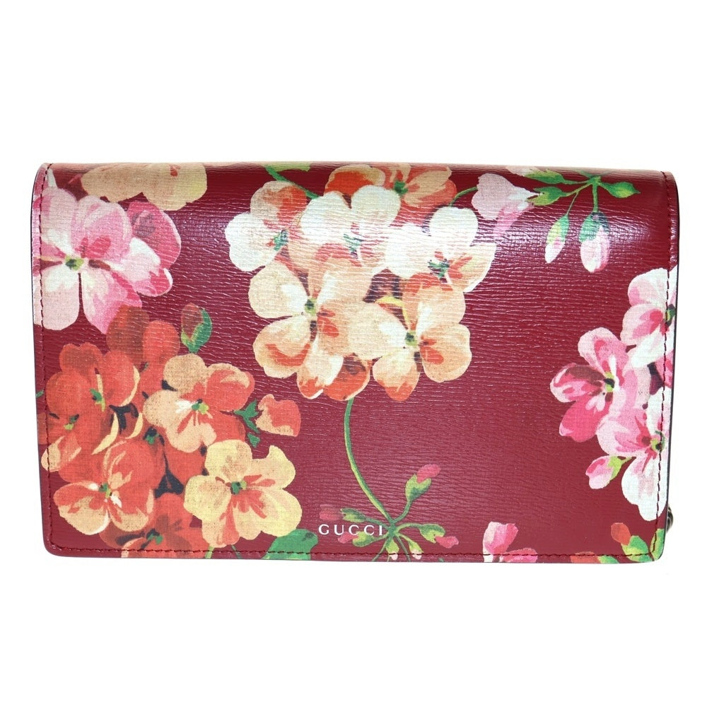 GUCCI(グッチ) フローラ フラワー チェーンショルダーバッグ ミニバッグ レッド シルバー金具