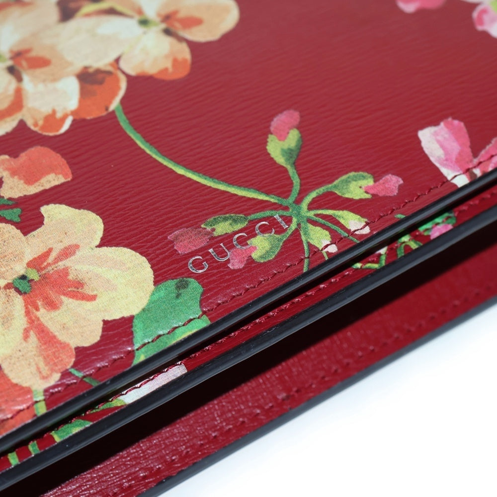 GUCCI(グッチ) フローラ フラワー チェーンショルダーバッグ ミニバッグ レッド シルバー金具