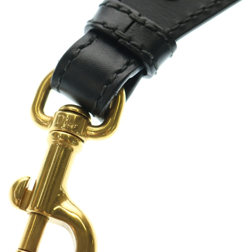 Christian Dior(クリスチャンディオール) オブリーク ショルダーストラップ ネイビー キャンバス ゴールド金具