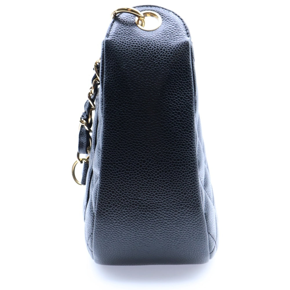 CHANEL(シャネル) マトラッセ ココマーク キャビアスキン レザー チェーン ワンショルダーバッグ ゴールド金具 ブラック 8番台 A20993