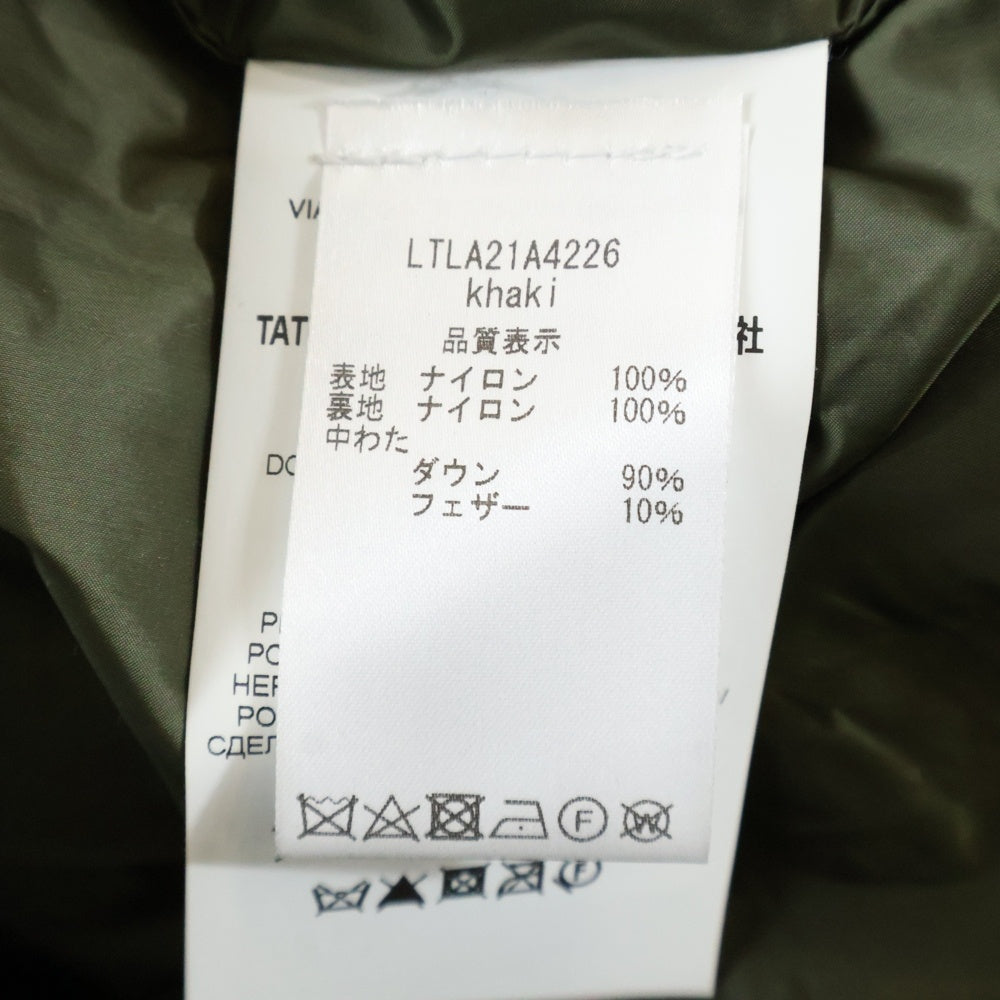 TATRAS(タトラス) NARAH ナラ フーデッド ジップアップ ダウン ロング ジャケット コート カーキ レディース LTLA21A4226-D