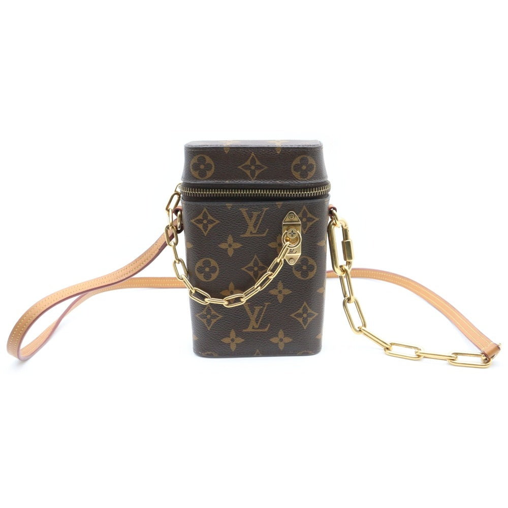LOUIS VUITTON(ルイヴィトン) モノグラム フォーン ボックス ショルダーバッグ ブラウン PVC×レザー RFID M44914