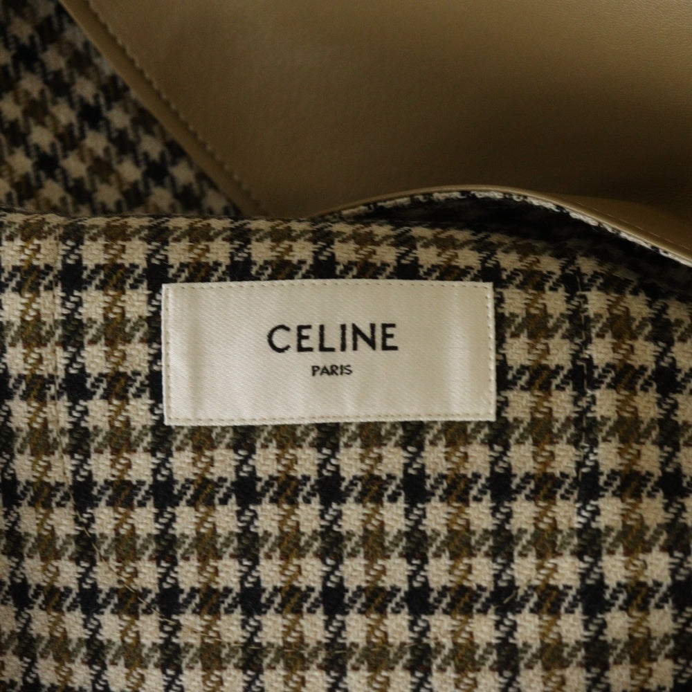 CELINE(セリーヌ) ベビードール ソフトラムスキン レザー トリオンフボタン コート ベージュ レディース 2D568583C.02JF