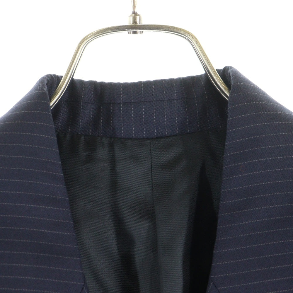 CELINE(セリーヌ) エディ期 ピンストライプ総柄 ウール ダブルブレスト ピークドラペル テーラードジャケット ネイビー 2V52F503R