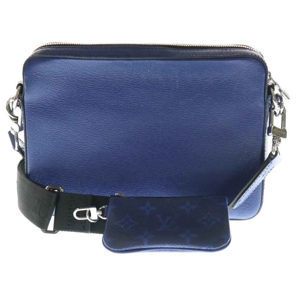 LOUIS VUITTON(ルイヴィトン) タイガラマ トリオ ショルダーバッグ ボディバッグ ブルー レザー M30848 シルバー金具