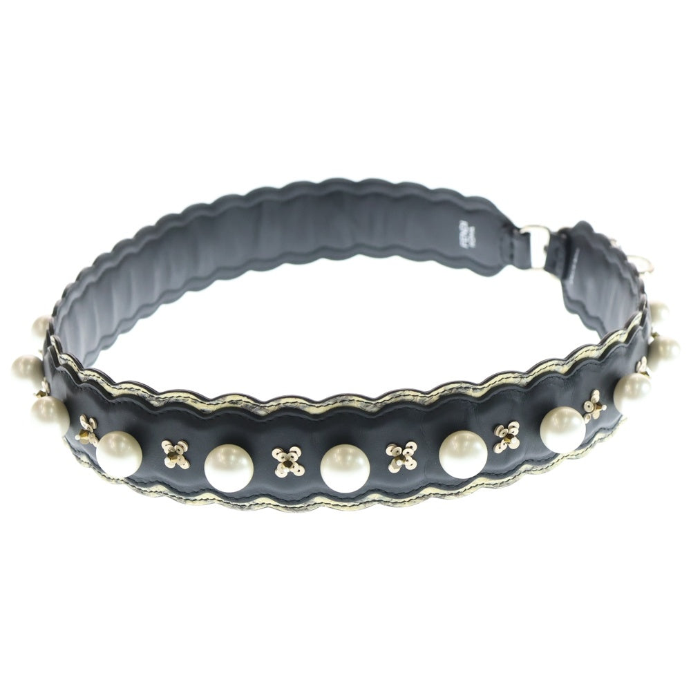 FENDI(フェンディ) ショルダーストラップ フェイクパール ブラック