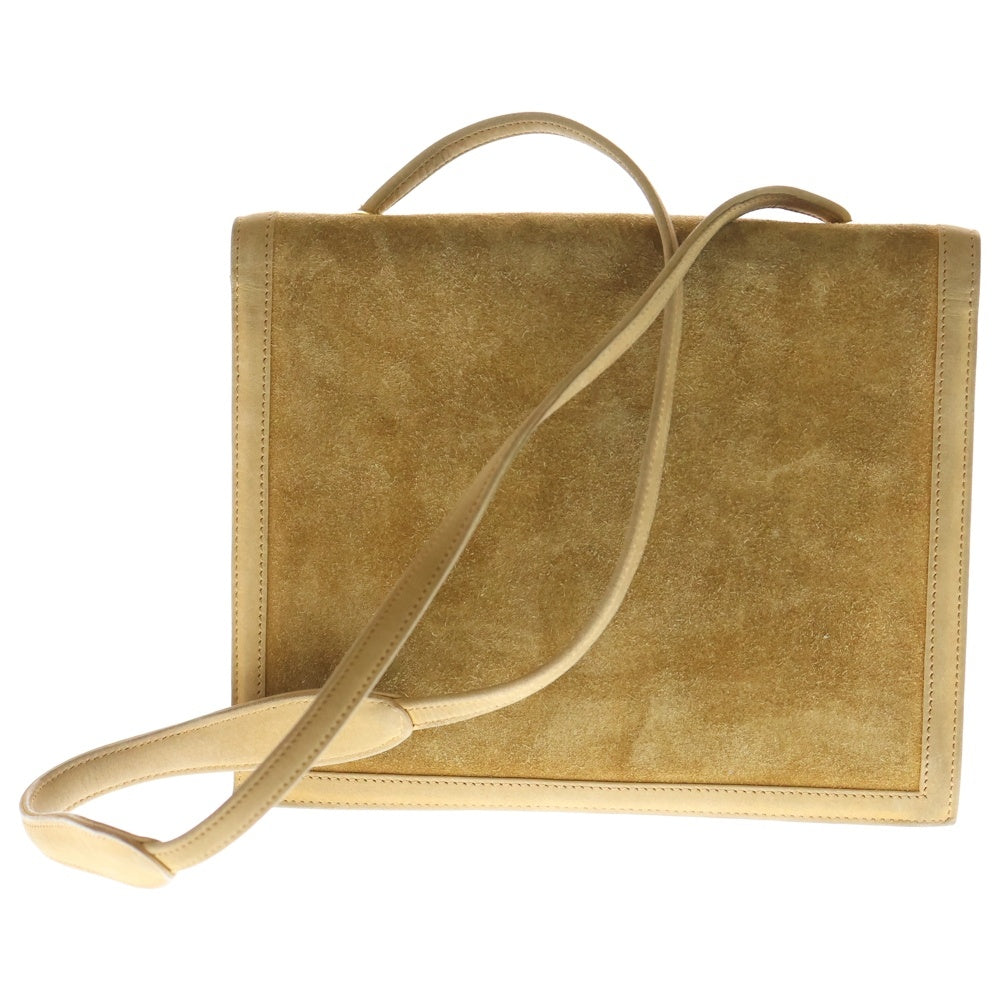 HERMES(エルメス) リングドゥ ドブリス スエードレザー ターンロック ショルダーバッグ ゴールド金具 ベージュ 〇J刻印