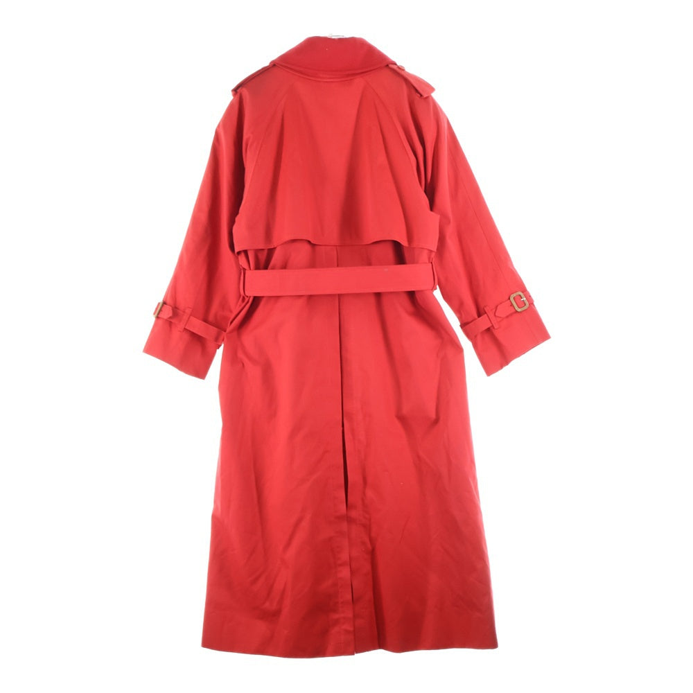 BURBERRY(バーバリー) 裏地ノバチェック総柄 ウールライナー付き コットン ラグランスリーブ トレンチ ロング コート レッド