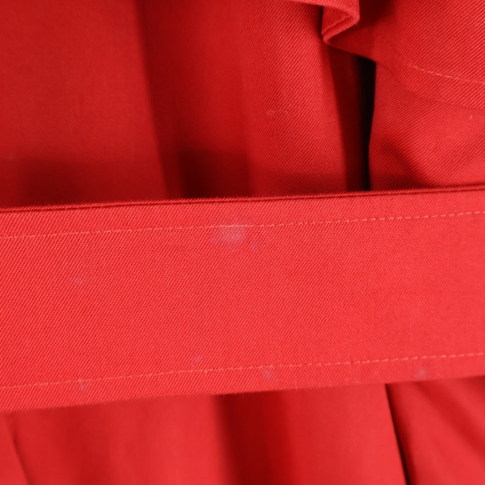 BURBERRY(バーバリー) 裏地ノバチェック総柄 ウールライナー付き コットン ラグランスリーブ トレンチ ロング コート レッド