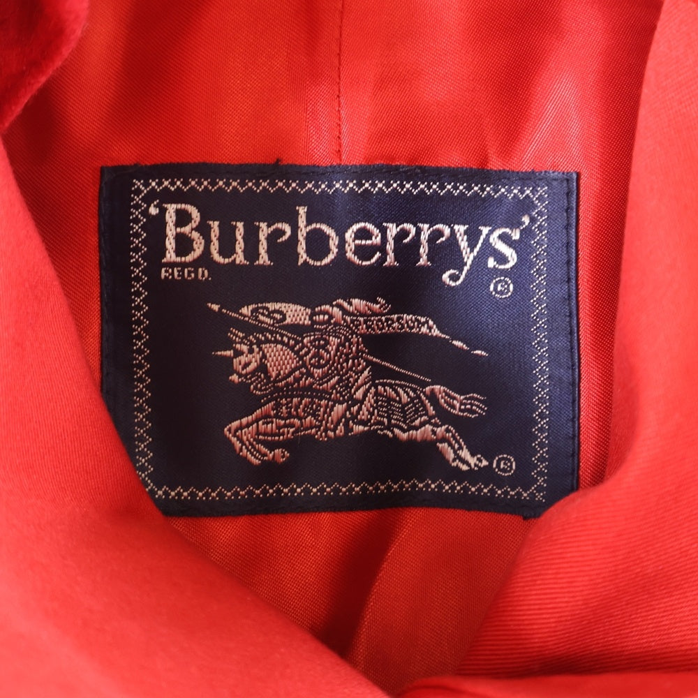 BURBERRY(バーバリー) 裏地ノバチェック総柄 ウールライナー付き コットン ラグランスリーブ トレンチ ロング コート レッド