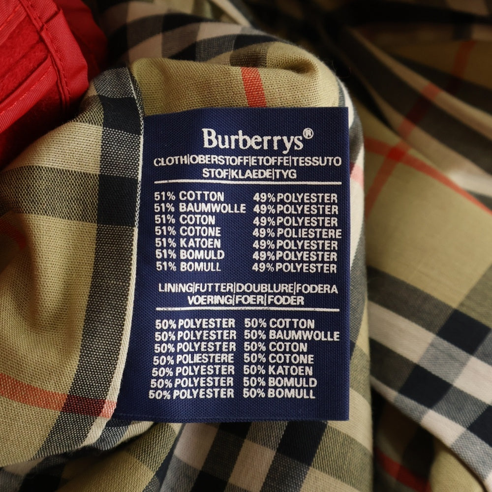 BURBERRY(バーバリー) 裏地ノバチェック総柄 ウールライナー付き コットン ラグランスリーブ トレンチ ロング コート レッド