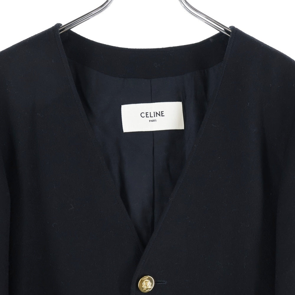 CELINE(セリーヌ) シャスール カシミヤ フランネル ノーカラー 3B ジャケット レディース ブラック 2V43T311T.38NO