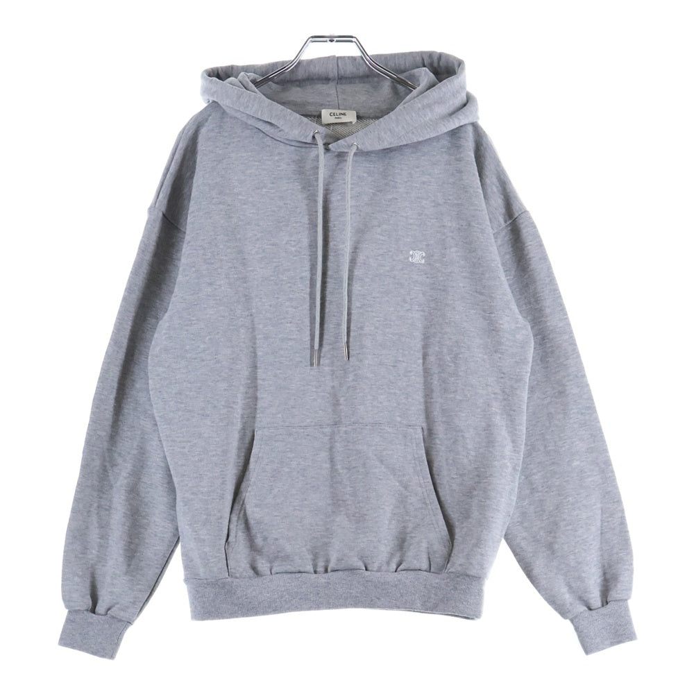 CELINE(セリーヌ) トリオンフ ロゴ刺繍 プルオーバースウェットパーカー フーディー グレー 2Y377450I