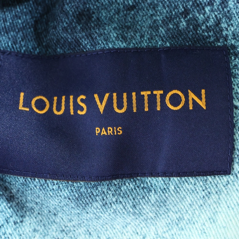 LOUIS VUITTON(ルイヴィトン) 23SS LVスプレー レザーパッチ モノグラム デニム トラッカージャケット ホワイト/ブルー RM231M U14 HOA10W