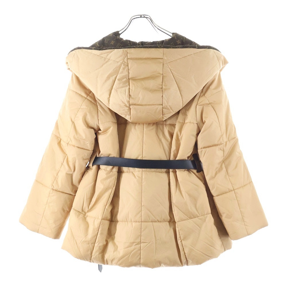 LOUIS VUITTON(ルイヴィトン) ベルト付モノグラムフーデッドダウンジャケット ブルゾン ベージュ/ブラウン RW222W E54 FNOW29 レディース
