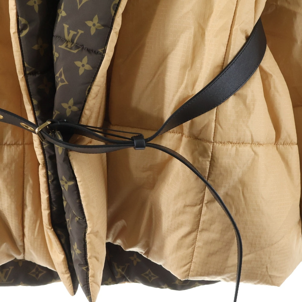LOUIS VUITTON(ルイヴィトン) ベルト付モノグラムフーデッドダウンジャケット ブルゾン ベージュ/ブラウン RW222W E54 FNOW29 レディース