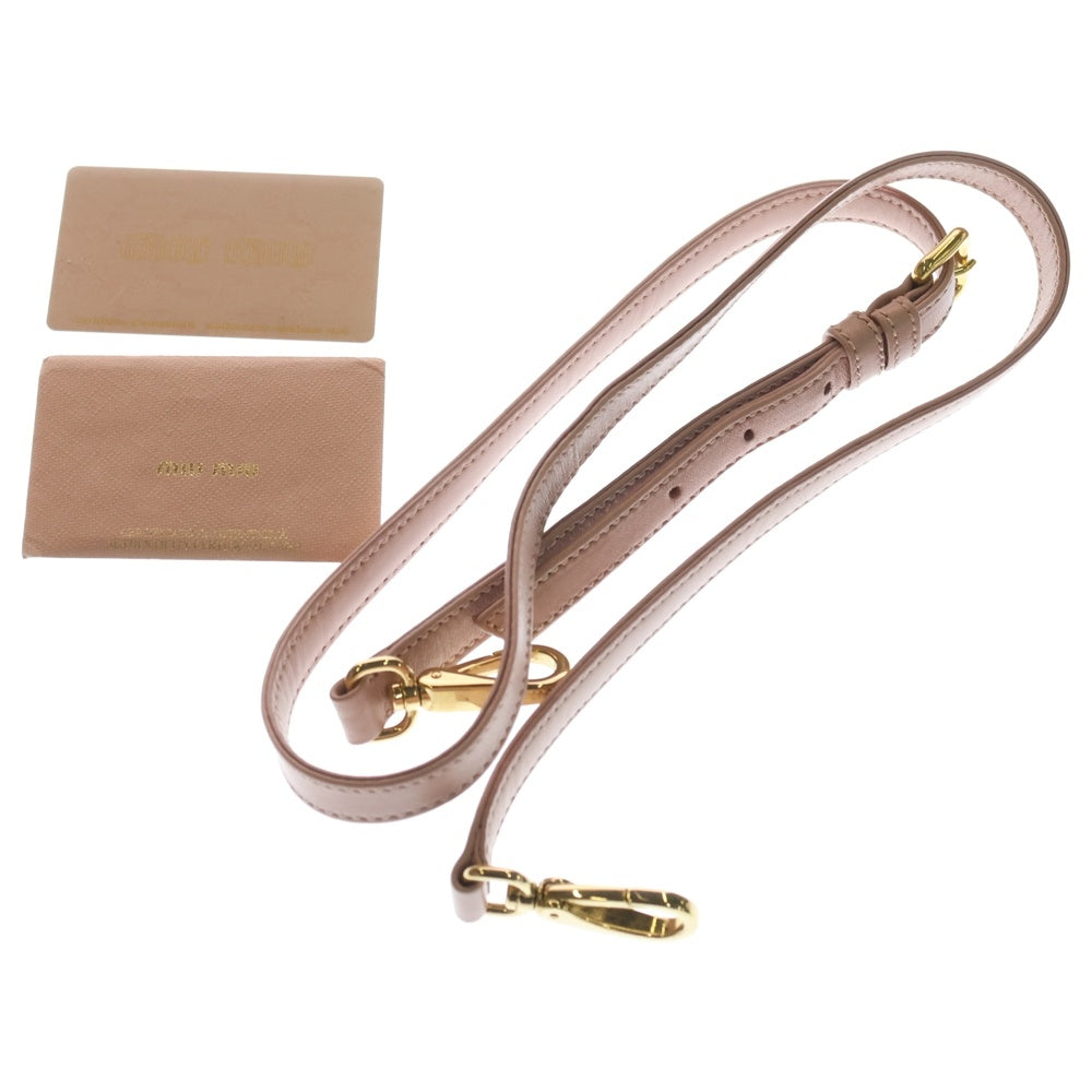 miumiu(ミュウミュウ) マテラッセ 2Wayハンドバック ショルダーバッグ ピンク レザー 5BG163 ゴールド金具