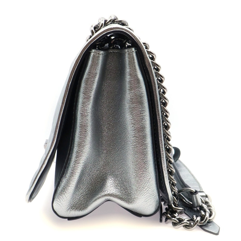 JIMMY CHOO(ジミーチュウ) ヘリア スターキルティング ショルダーバッグ シルバー レザー レディース