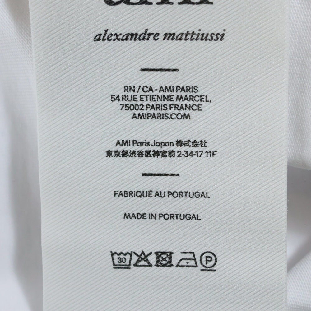 ami(アミ) Ami De Coeur アミ ドゥ クール ハートロゴ刺繍 クルーネック 半袖Tシャツ カットソー ホワイト HTS346.724 レディース