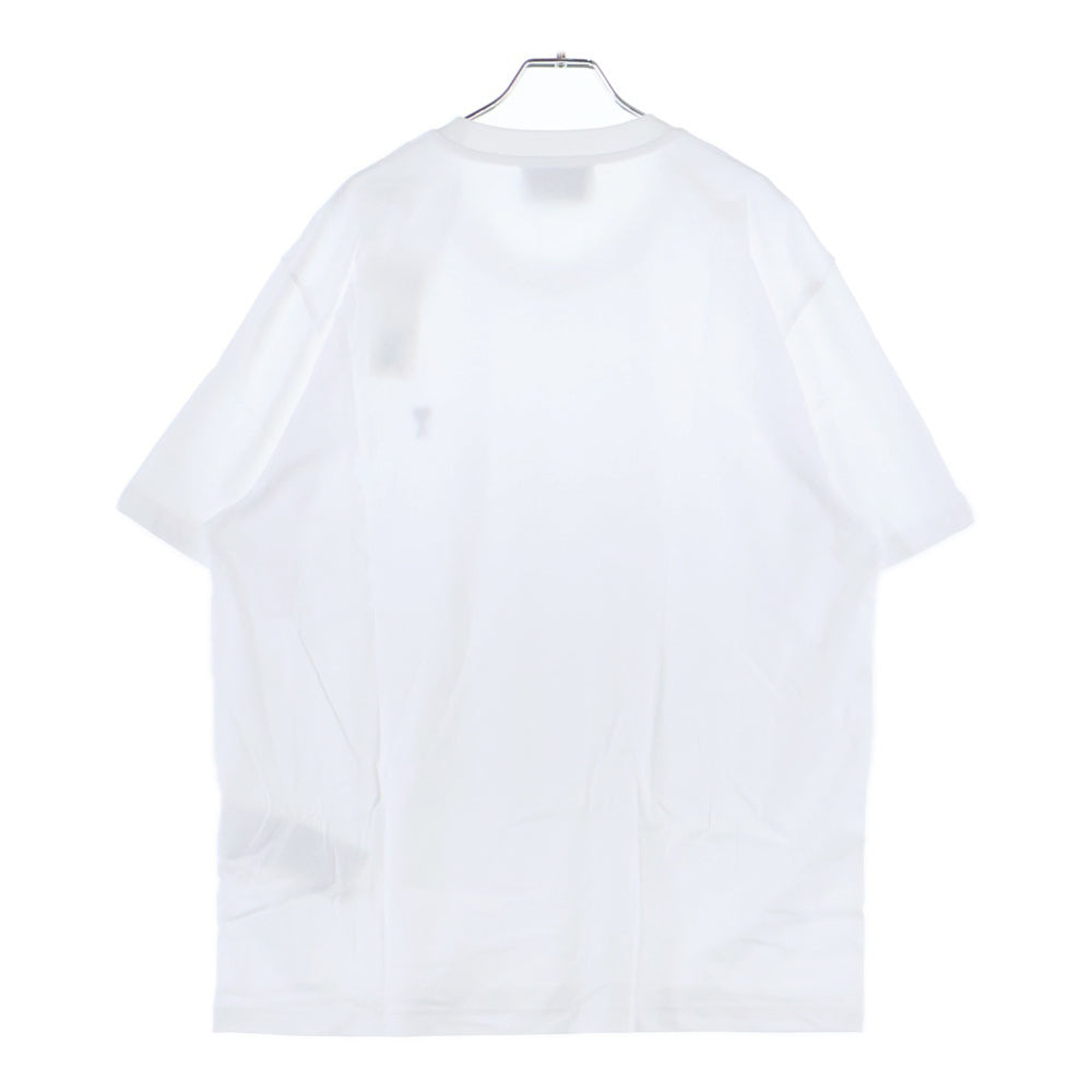 ami(アミ) Ami De Coeur アミ ドゥ クール ハートロゴ刺繍 クルーネック 半袖Tシャツ カットソー ホワイト HTS346.724 レディース