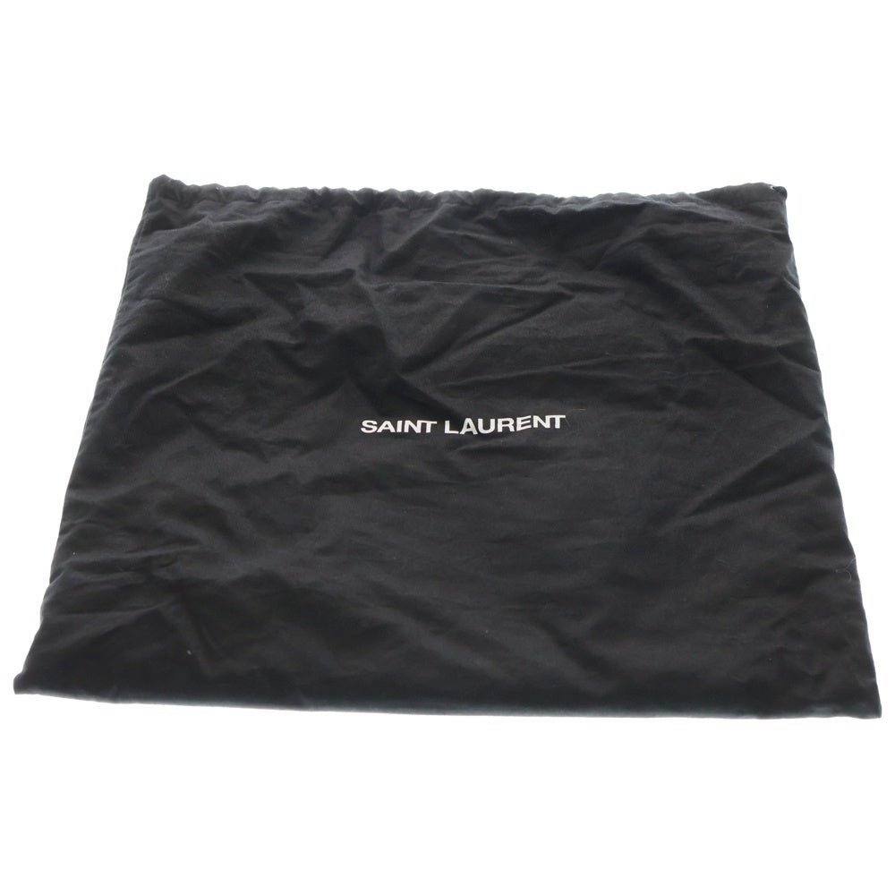 YVES SAINT LAURENT(イヴサンローラン) ニキ カサンドラロゴプレート レザー 2WAY Wチェーン ショルダーバッグ シルバー金具 ブラック 633158