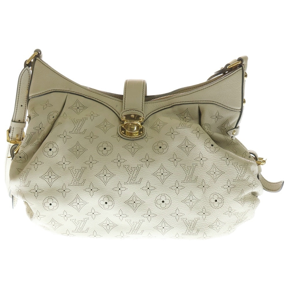 LOUIS VUITTON(ルイヴィトン) モノグラム マヒナ パンチングレザーショルダーバック ハンドバッグ ホワイト アイボリー レザー M95973 ゴールド金具 レディース