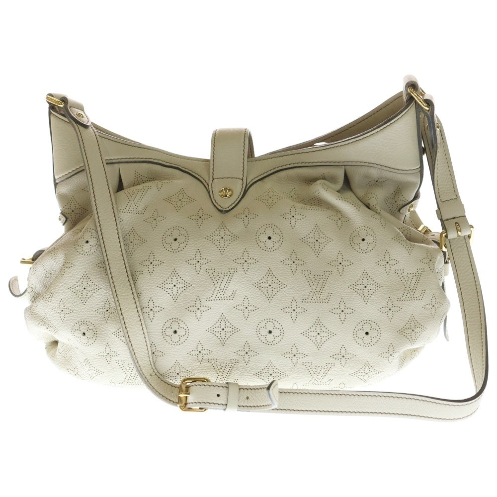 LOUIS VUITTON(ルイヴィトン) モノグラム マヒナ パンチングレザーショルダーバック ハンドバッグ ホワイト アイボリー レザー M95973 ゴールド金具 レディース