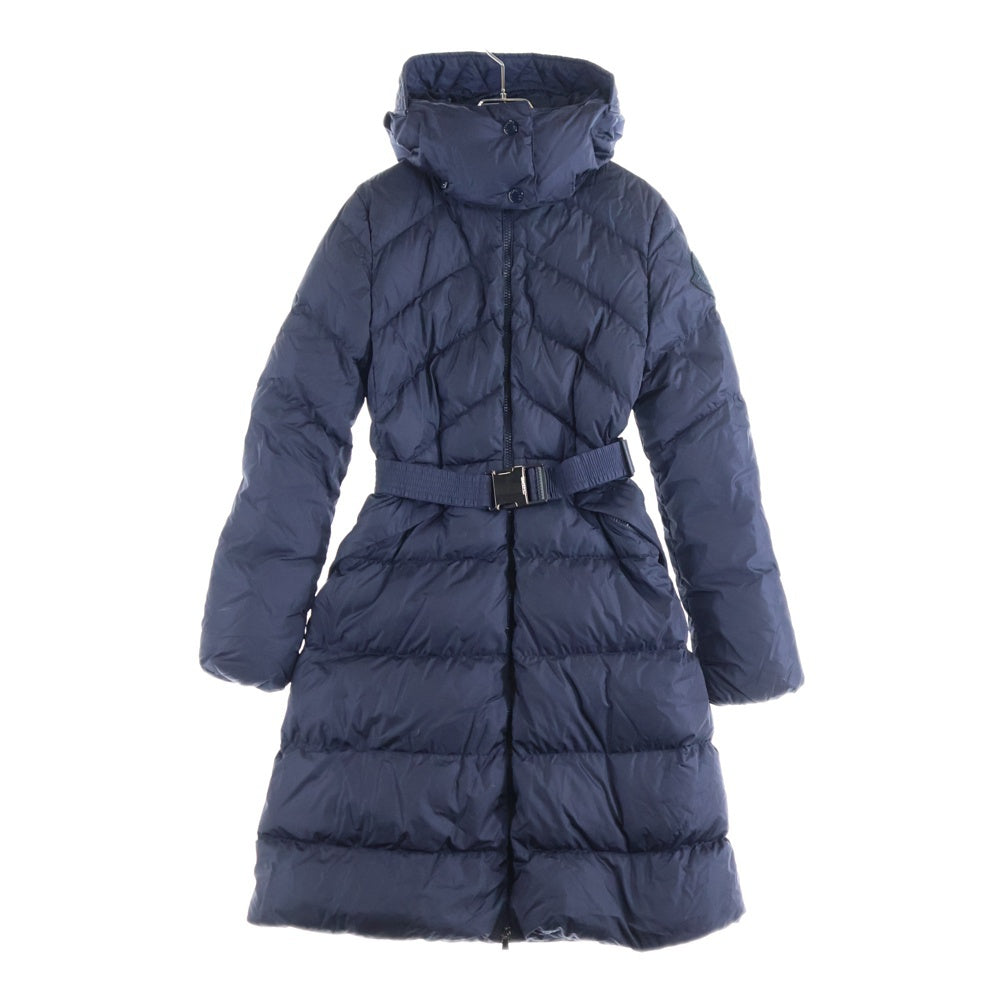 MONCLER(モンクレール) 20AW AGOT アゴット ワッペンロゴ フーデッド ジップアップ ダウン ロング ジャケット コート ネイビー レディース F20931D50700 C0068