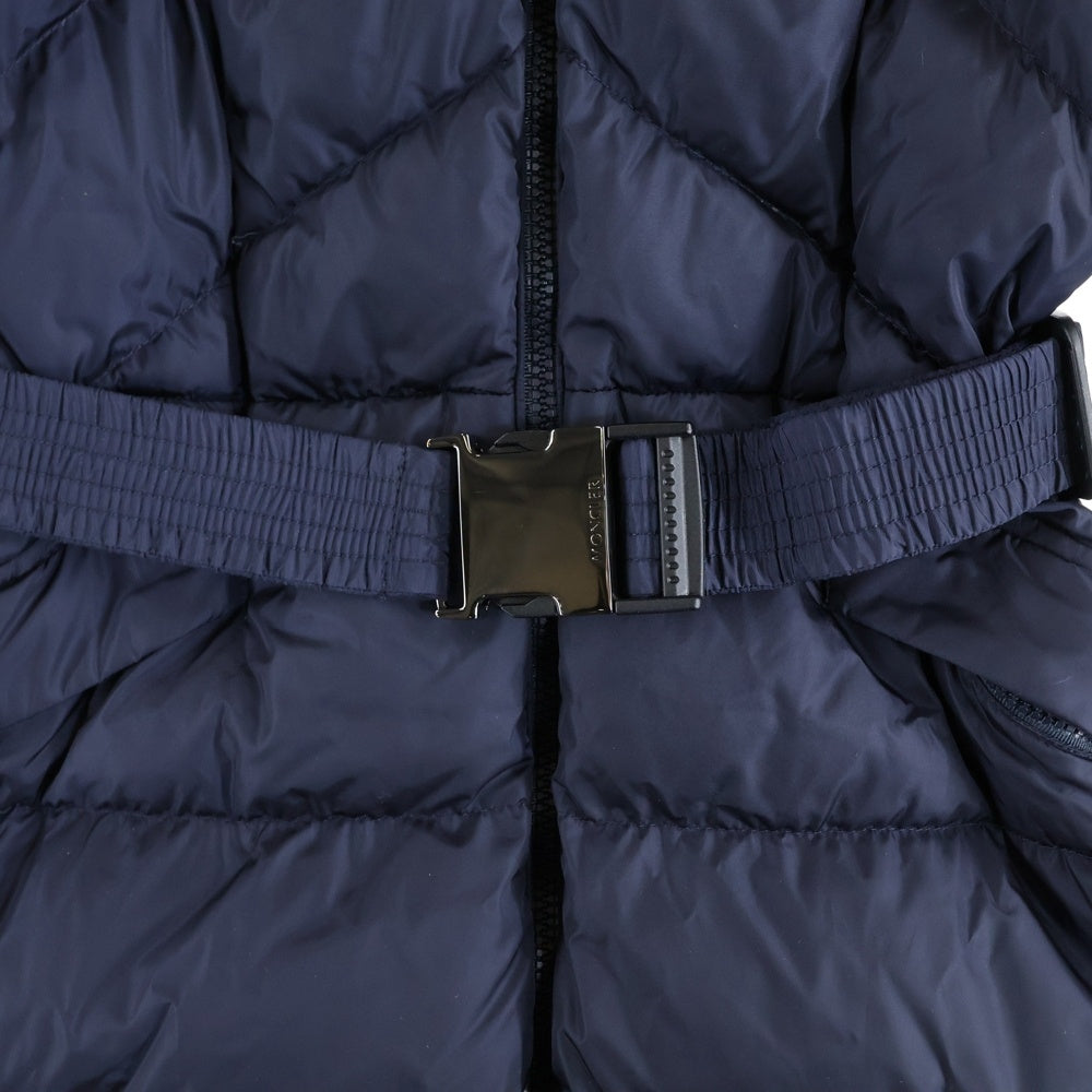 MONCLER(モンクレール) 20AW AGOT アゴット ワッペンロゴ フーデッド ジップアップ ダウン ロング ジャケット コート ネイビー レディース F20931D50700 C0068