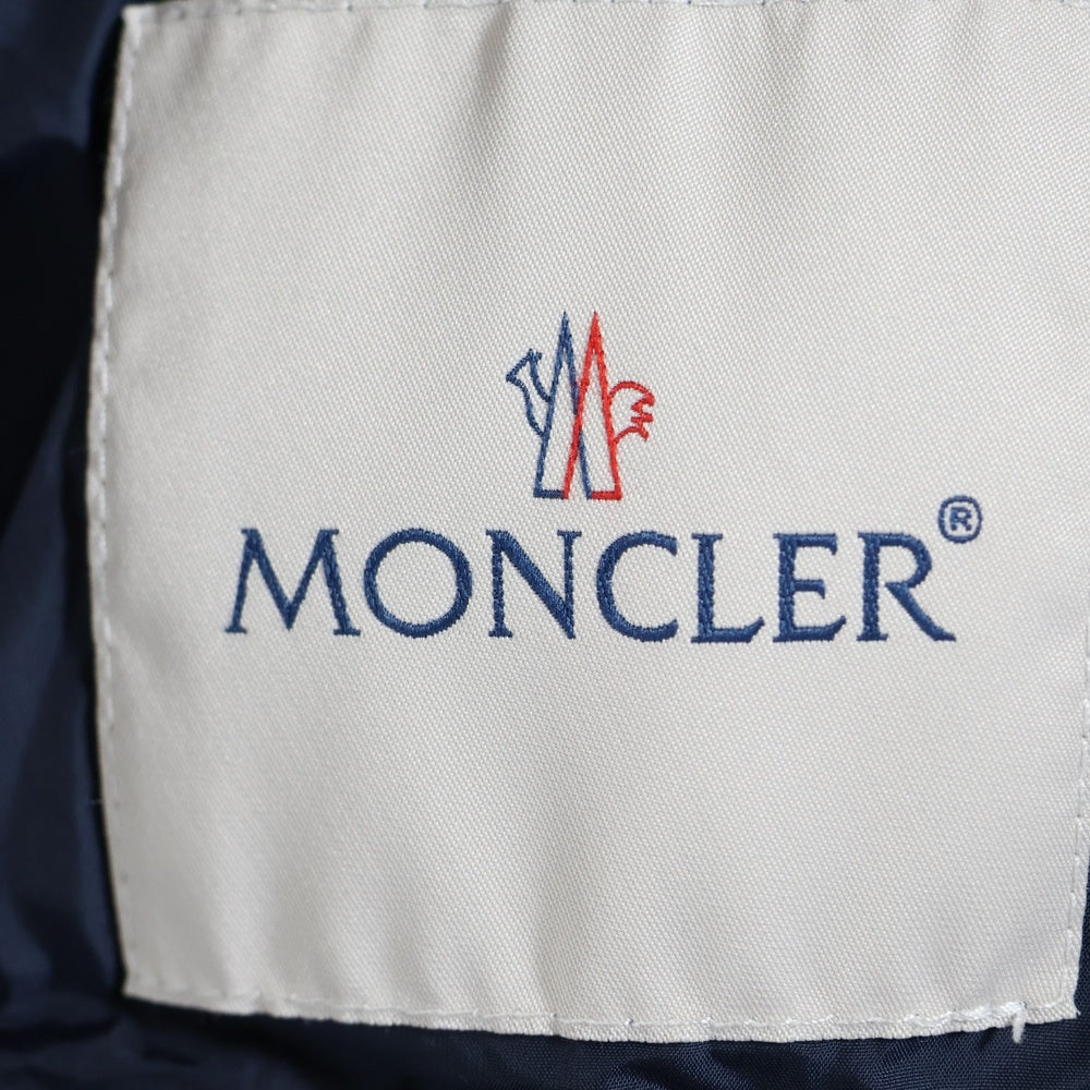 MONCLER(モンクレール) 20AW AGOT アゴット ワッペンロゴ フーデッド ジップアップ ダウン ロング ジャケット コート ネイビー レディース F20931D50700 C0068