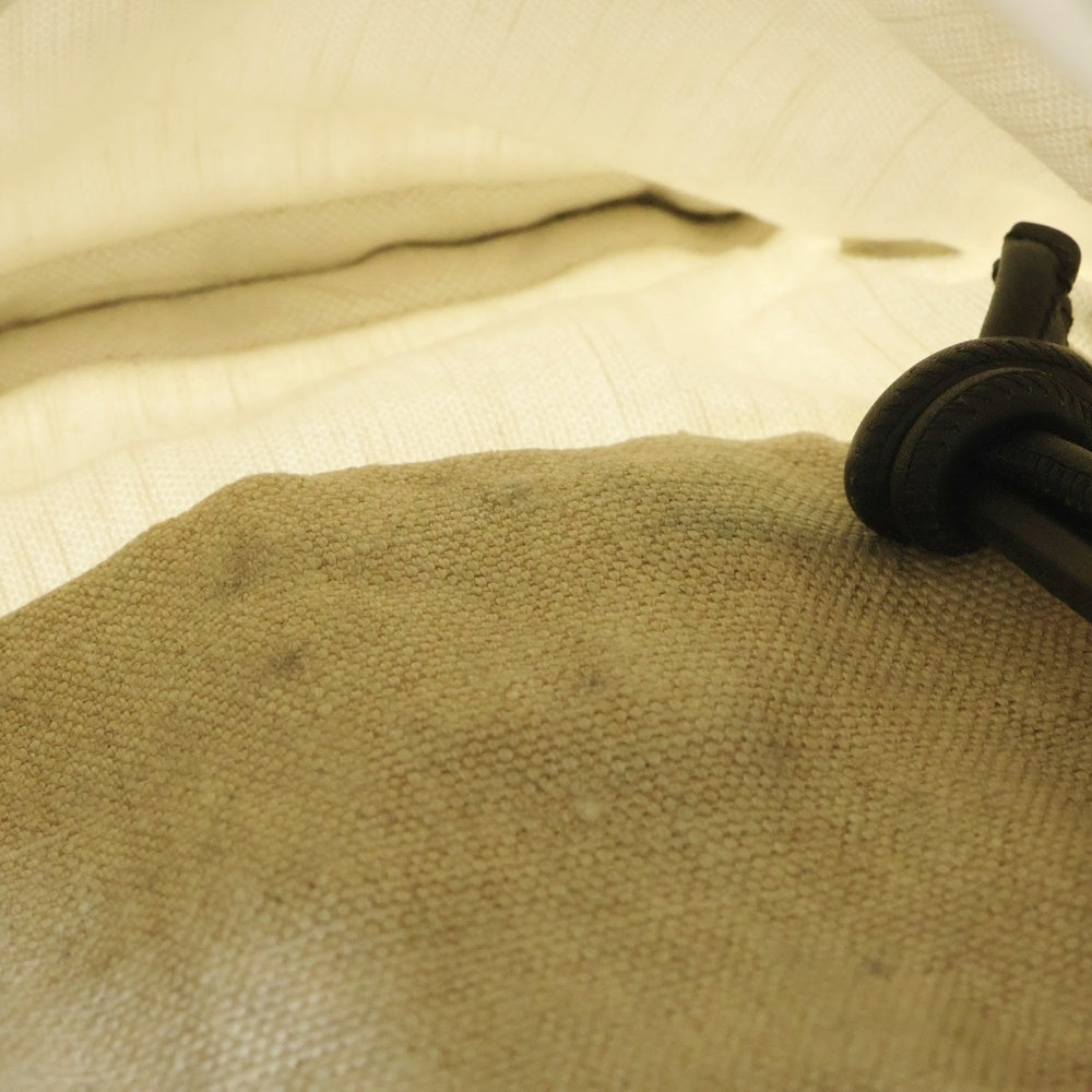 SAINT LAURENT PARIS(サンローランパリ) フラット クロスボディバッグ ハンドバッグ サコッシュ ベージュ×ホワイト レザー×キャンバス 710272 レディース