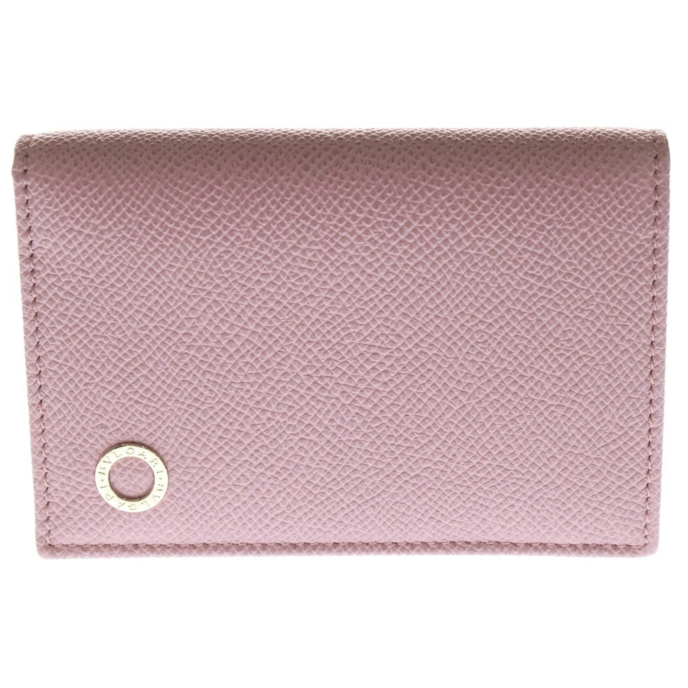 BVLGARI(ブルガリ) カードケース ピンク バイカラー レザー 名刺繍れ レディース