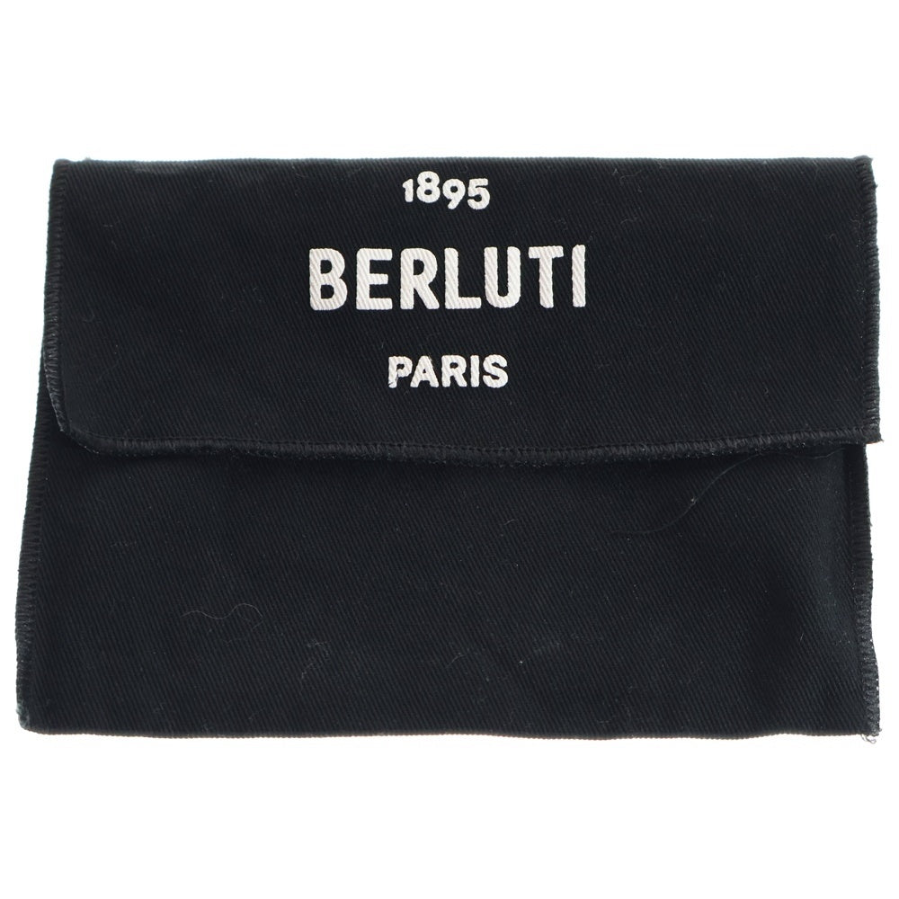 Berluti(ベルルッティ) 二つ折り財布 コンパクトウォレット カードケース ブラウン レザー シルバー金具