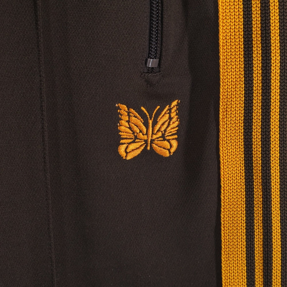 Needles(ニードルス) ×EMPTY R__M TRACK PANT エンプティルーム ロゴ刺繍 サイドライン スウェット トラックパンツ ブラウン/オレンジ KP323