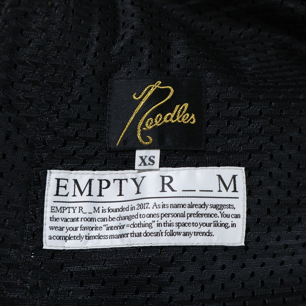 Needles(ニードルス) ×EMPTY R__M TRACK PANT エンプティルーム ロゴ刺繍 サイドライン スウェット トラックパンツ ブラウン/オレンジ KP323