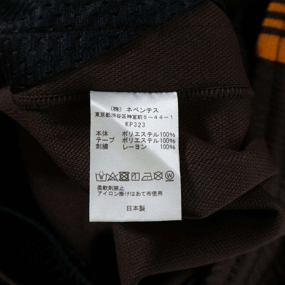 Needles(ニードルス) ×EMPTY R__M TRACK PANT エンプティルーム ロゴ刺繍 サイドライン スウェット トラックパンツ ブラウン/オレンジ KP323