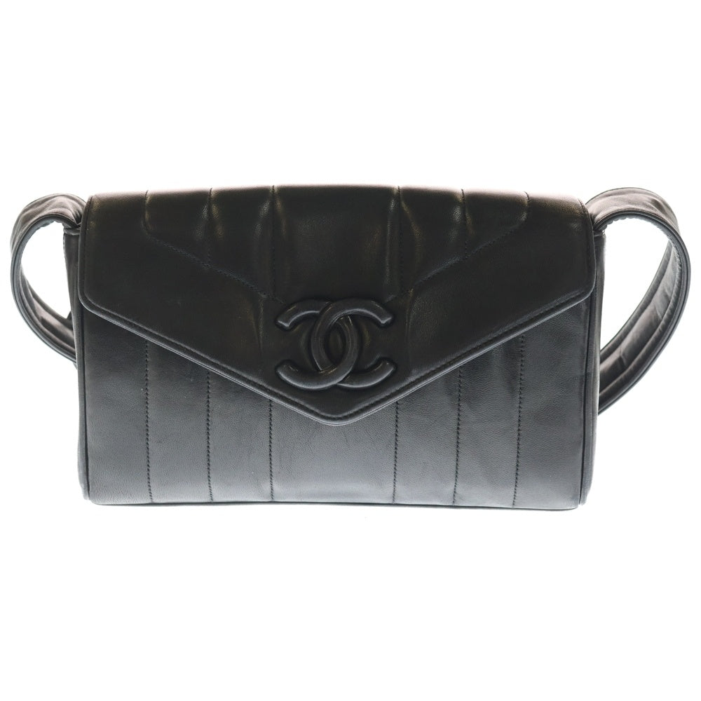 CHANEL(シャネル) マドモアゼル ココマーク ショルダーバッグ ブラック レザー レディース