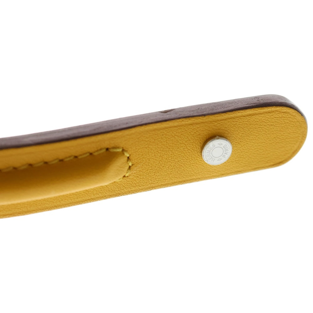 HERMES(エルメス) カチューシャ イエロー レザー ヘッドバンド レディース