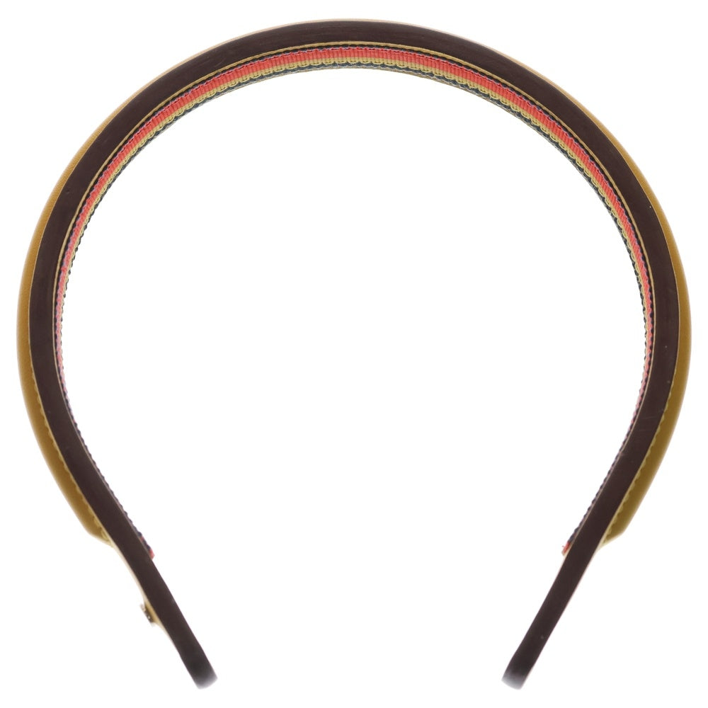 HERMES(エルメス) カチューシャ イエロー レザー ヘッドバンド レディース