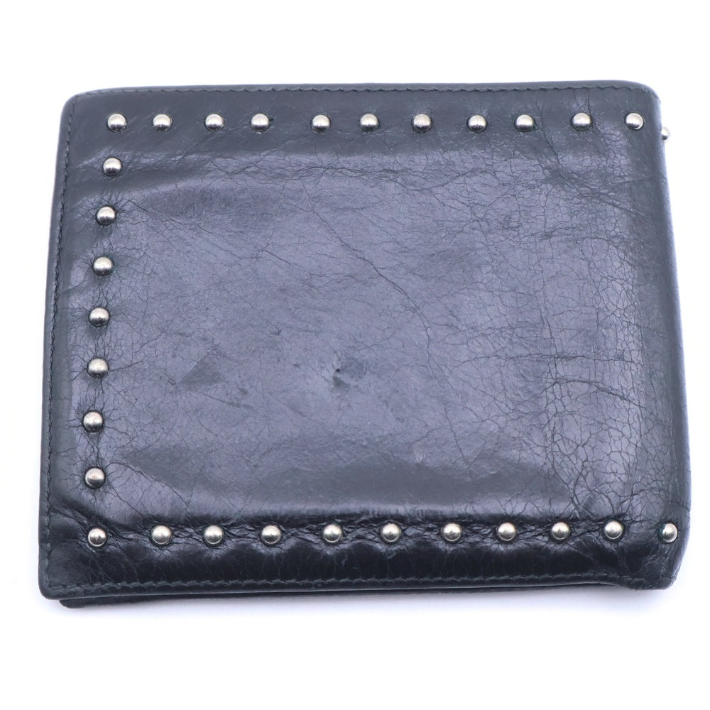 PRADA(プラダ) スタッズ 二つ折り財布 ブラック レザー 2M0513