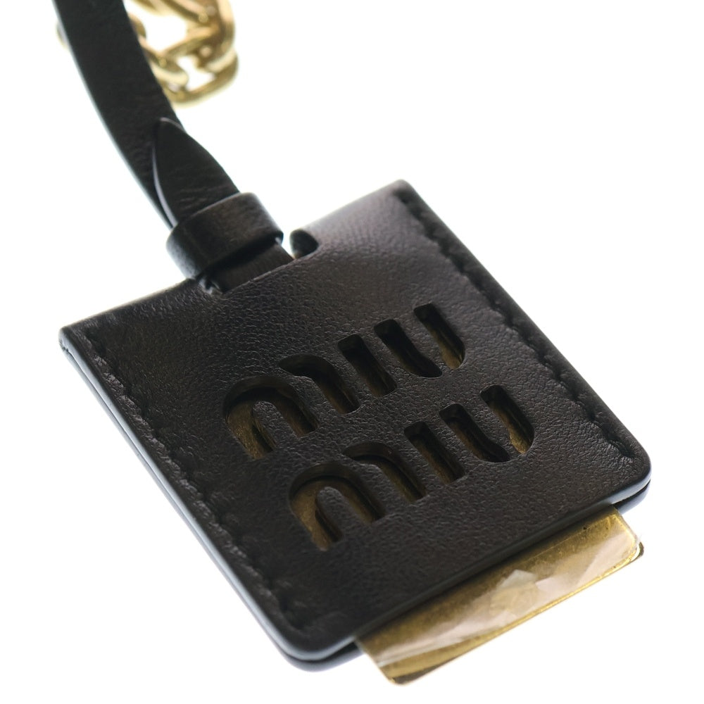 miumiu(ミュウミュウ) マテラッセ チェーンショルダーバック ミニバッグ ブラック レザー 5BP045 ゴールド金具 レディース