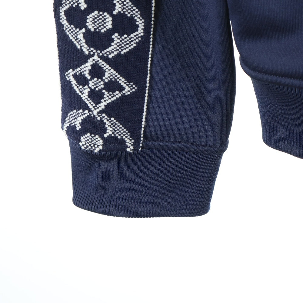LOUIS VUITTON(ルイヴィトン) 24SS LVフラワーバンド エンブロイダード シグネチャー ロゴ刺繍 ジップアップ トラックジャケット ネイビー RM241MQ ZSC HQY45W